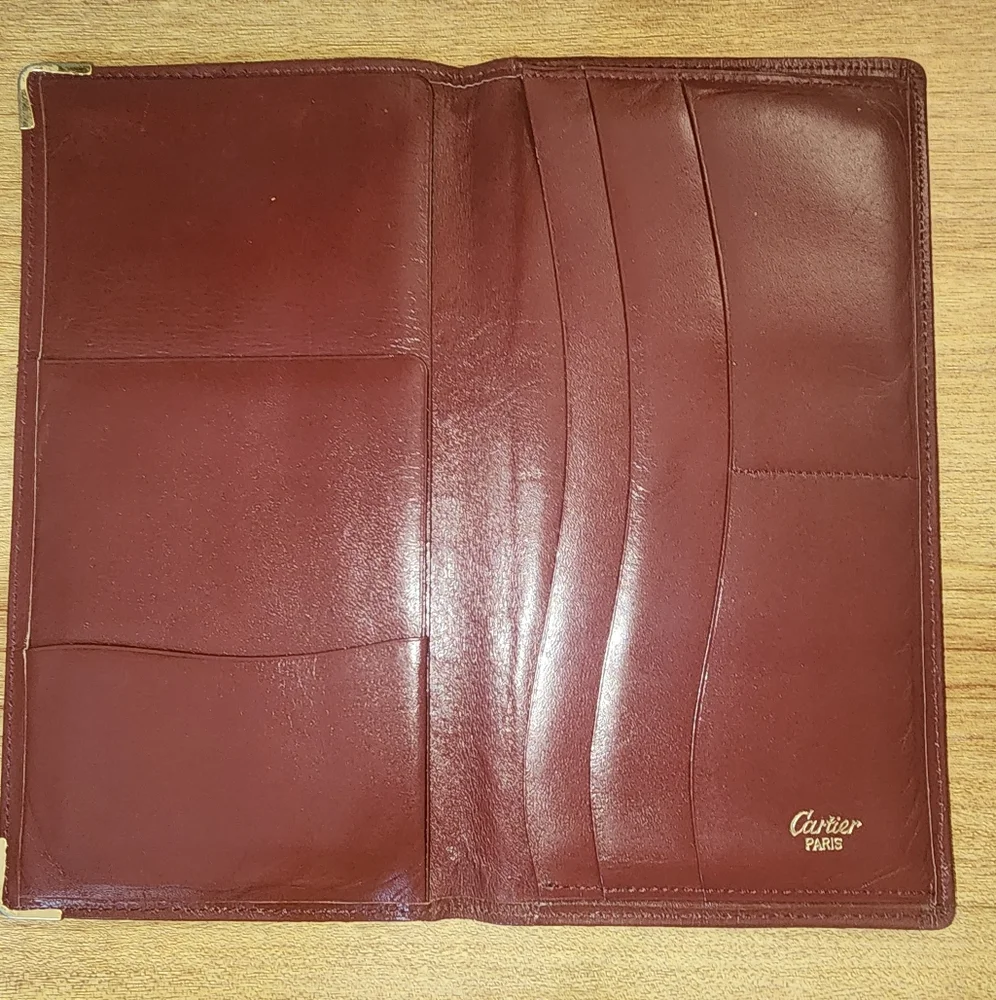 Cartier Long Wallet Red Bordeaux Unisex Wallet - Picture 3 of 5